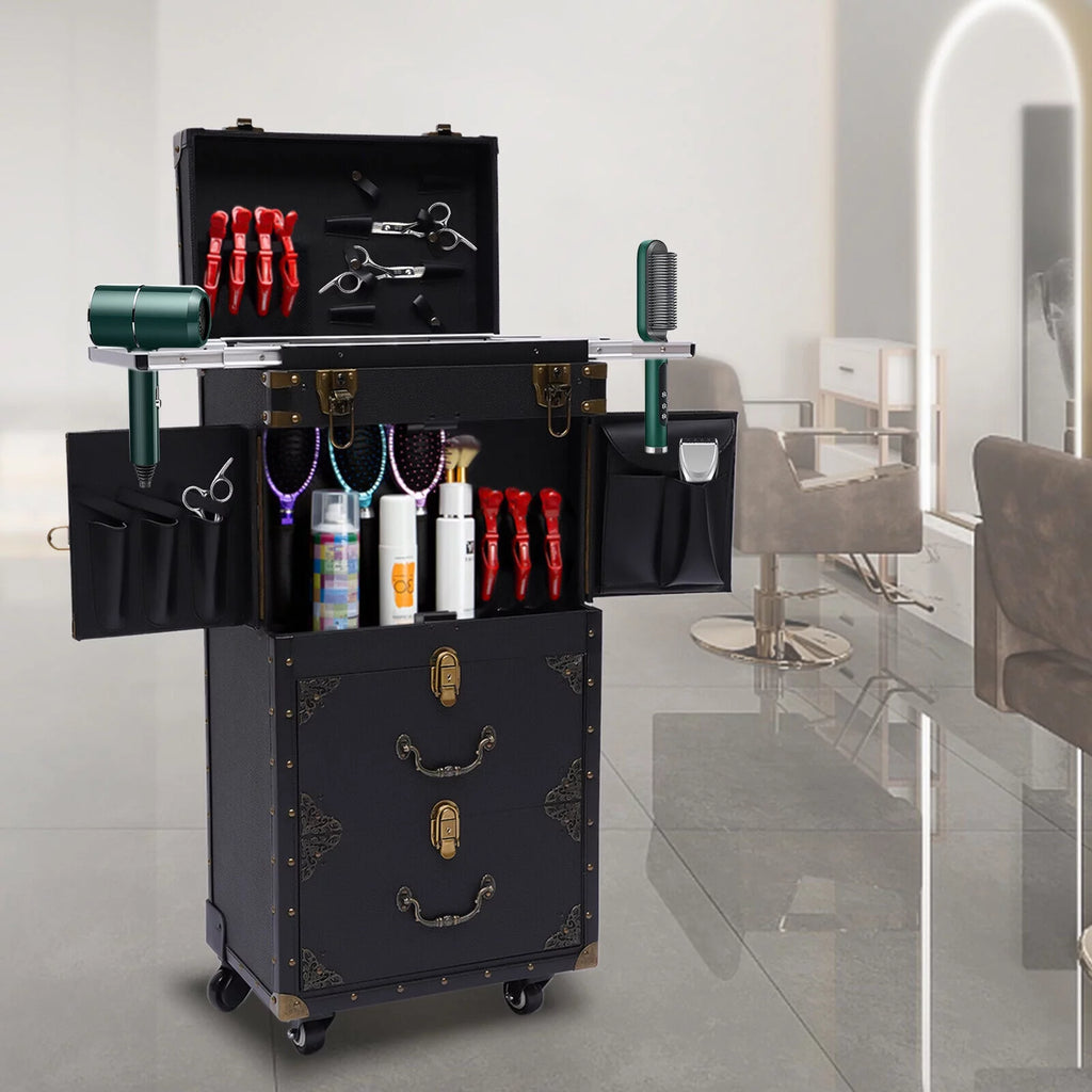Portable Rolling Makeup Train Case Cosmetic Organizer P14197