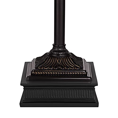 Oil Rubbed Bronze Brown Metal Torchiere Floor Lamp with Reading Light Q32285