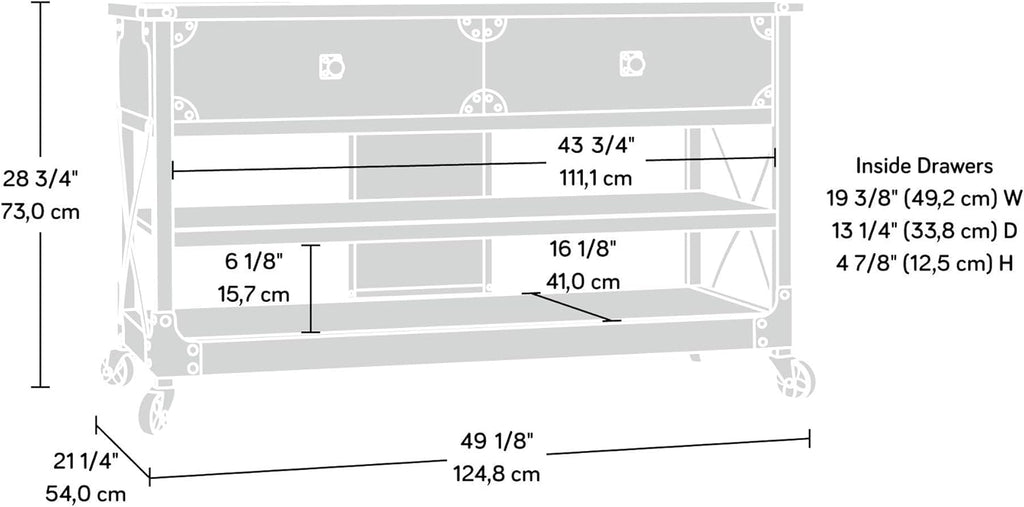52 Carbon Oak Finish TV Stand X265