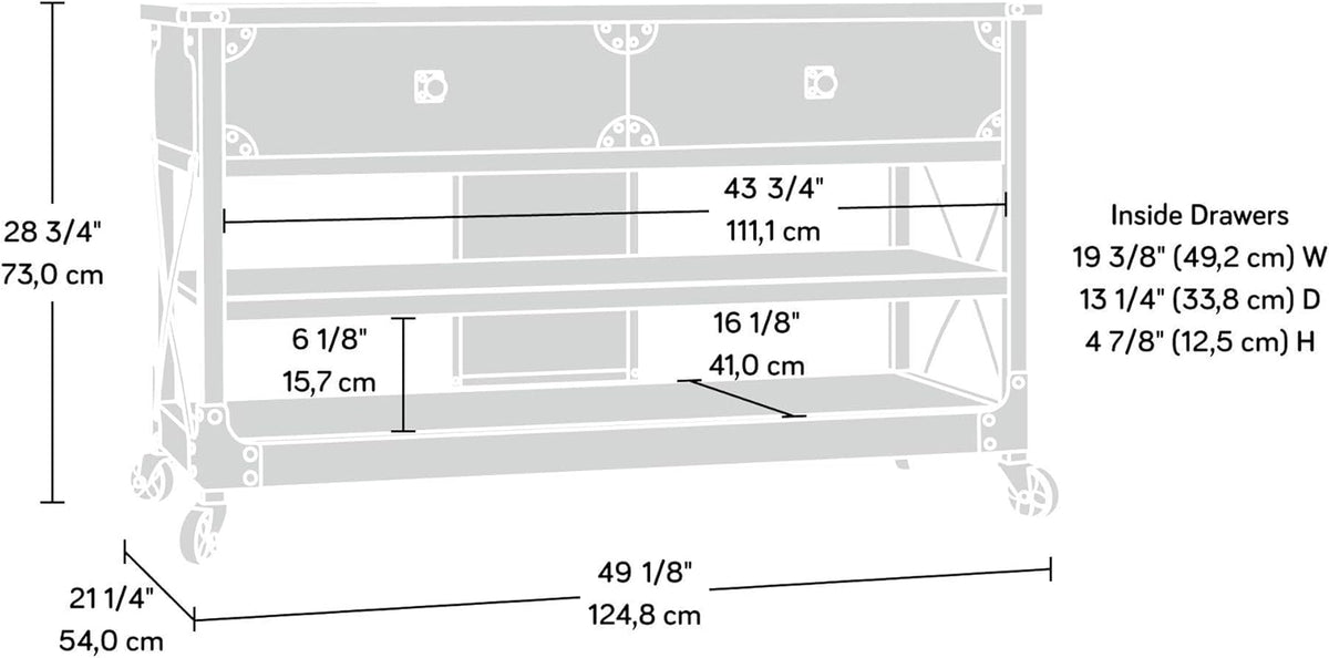 52 Carbon Oak Finish TV Stand X265
