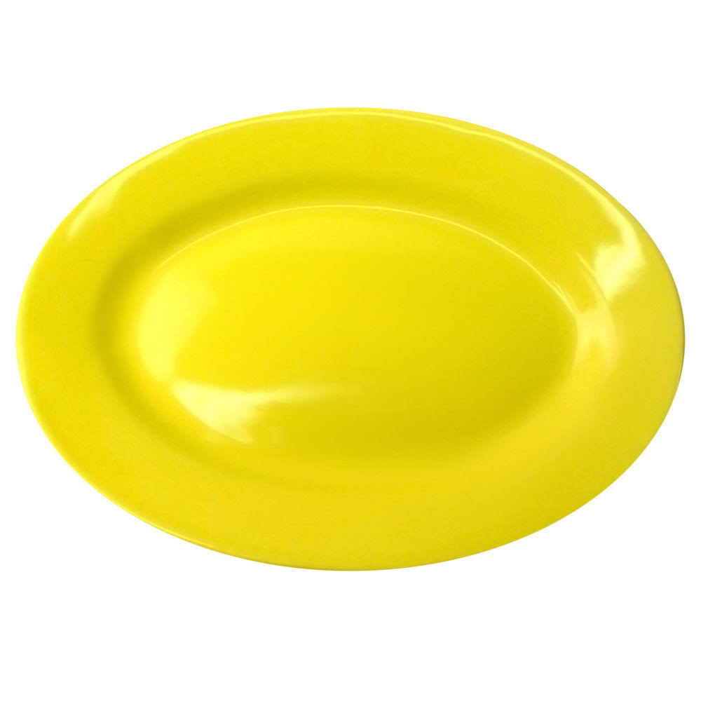 Yellow Stoneware Wide Rim Platter E865