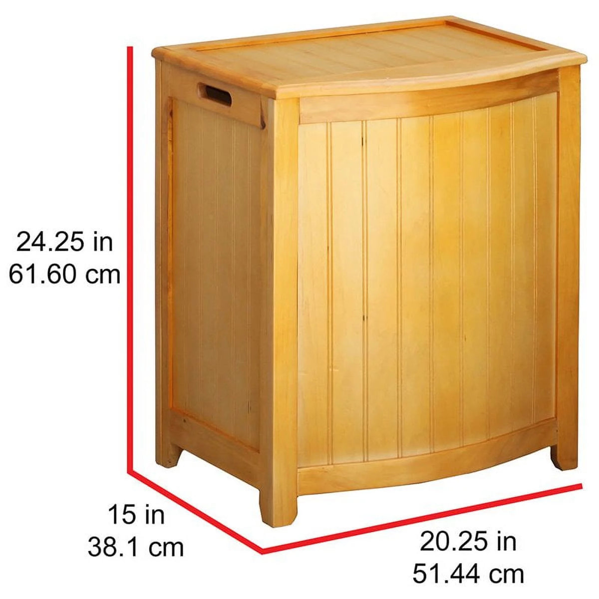 Natural Finished Wood Laundry Hamper with Interior Bag W289159