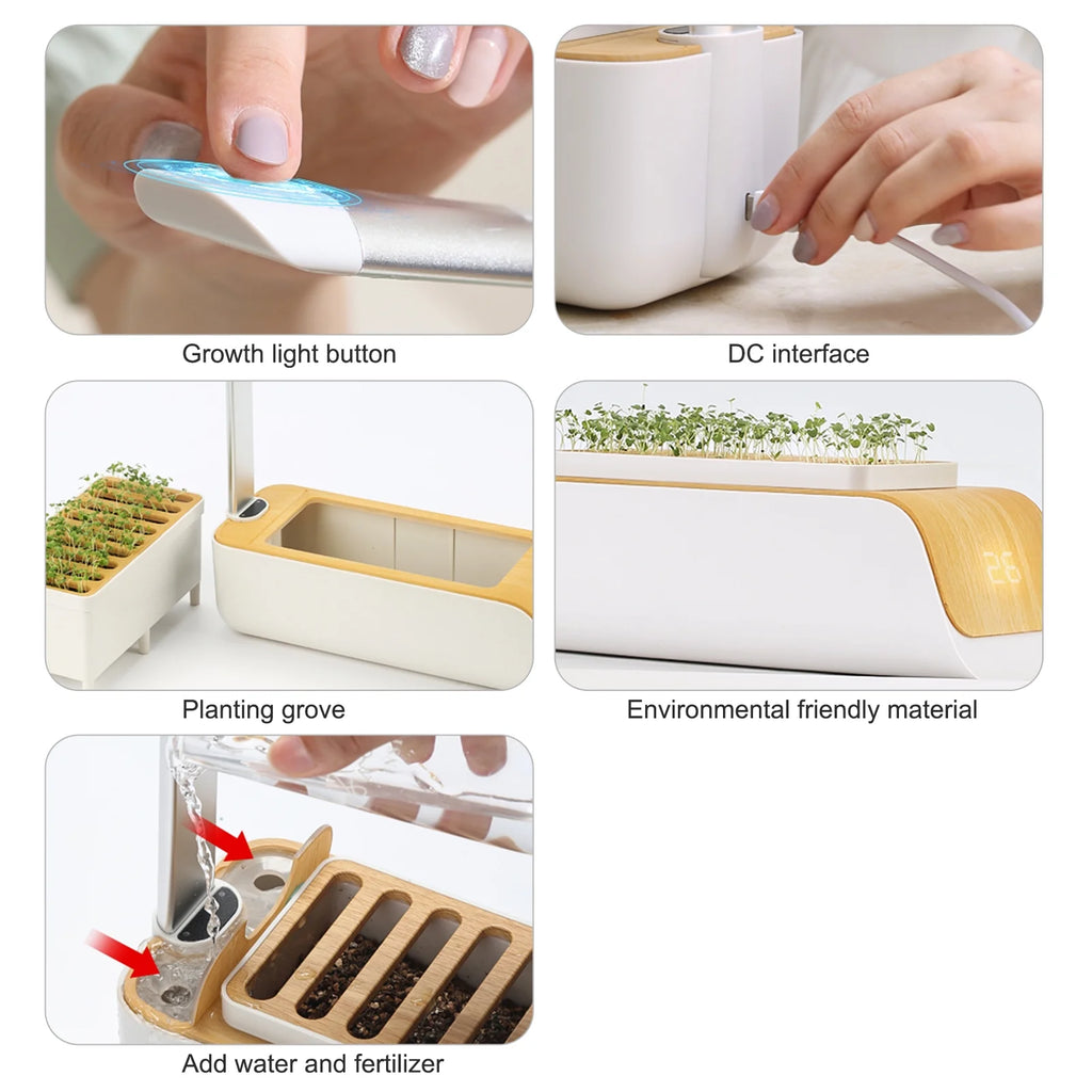 Indoor Herb Garden Kit with Grow Light S9424