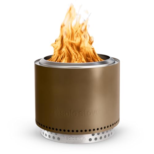 19.5 Inch Smokeless Stainless Steel Fire Pit with Stand and Removable Ash Pan C555