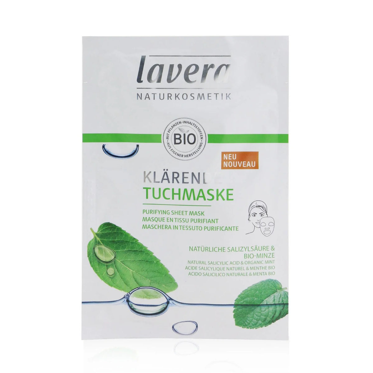 Purifying Sheet Mask with Natural Salicylic Acid & Organic Mint, 1 Sheet D382391