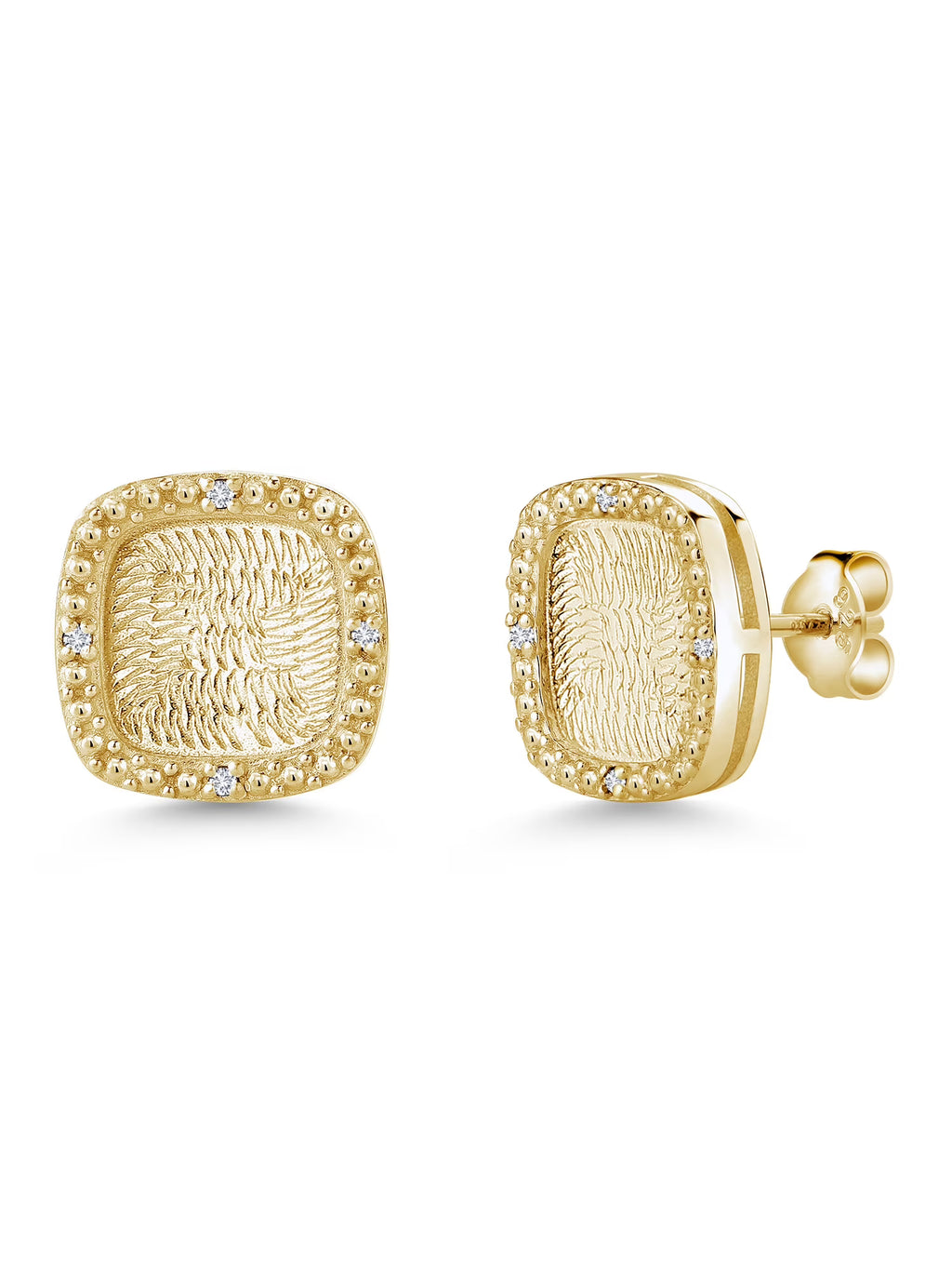 18K Yellow Gold Plated Silver Stud Earrings C813411