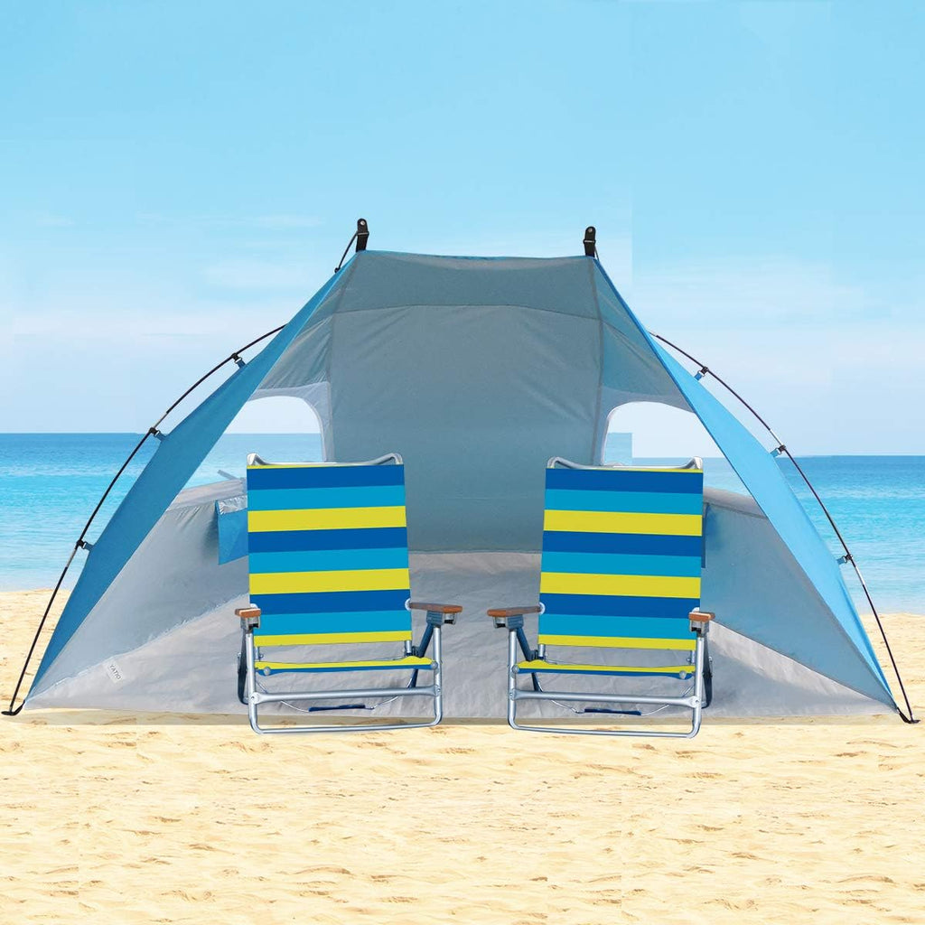 Portable Sun Shelter Beach Tent, 9ft Large Tent, UV Protection, Blue Z91795
