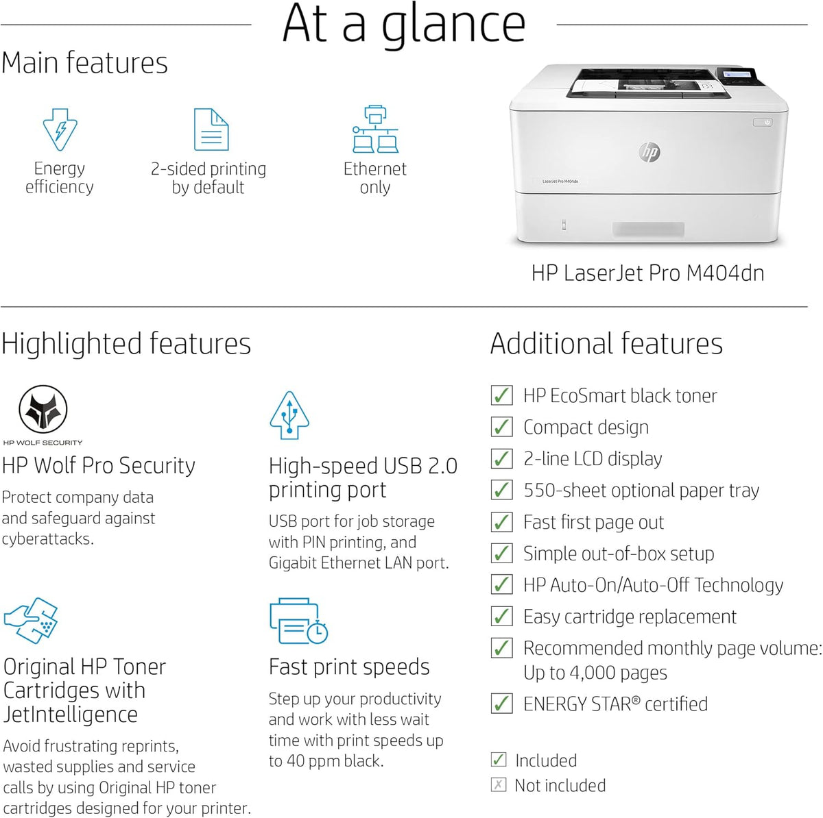 White Monochrome Laser Printer, 40 ppm, 1200 x 1200 dpi, Auto Duplex U7972