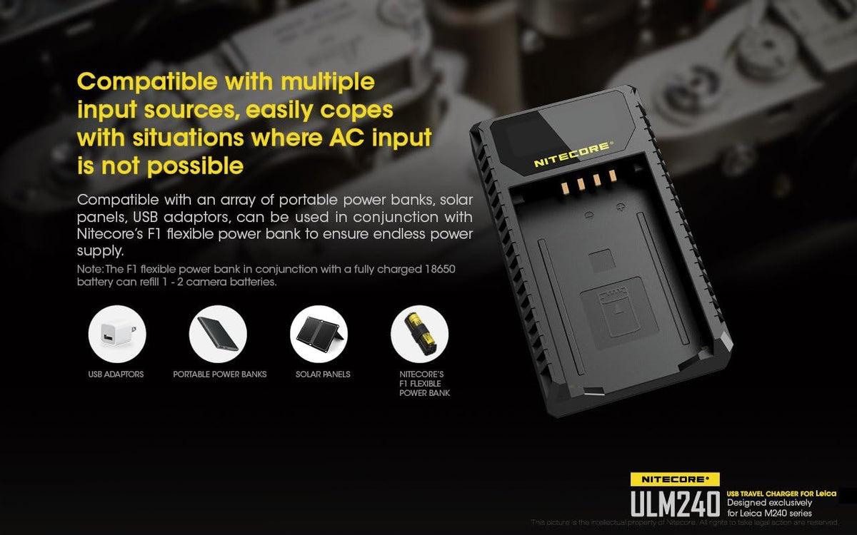 USB Charger for Leica BP-SCL2 Batteries L628