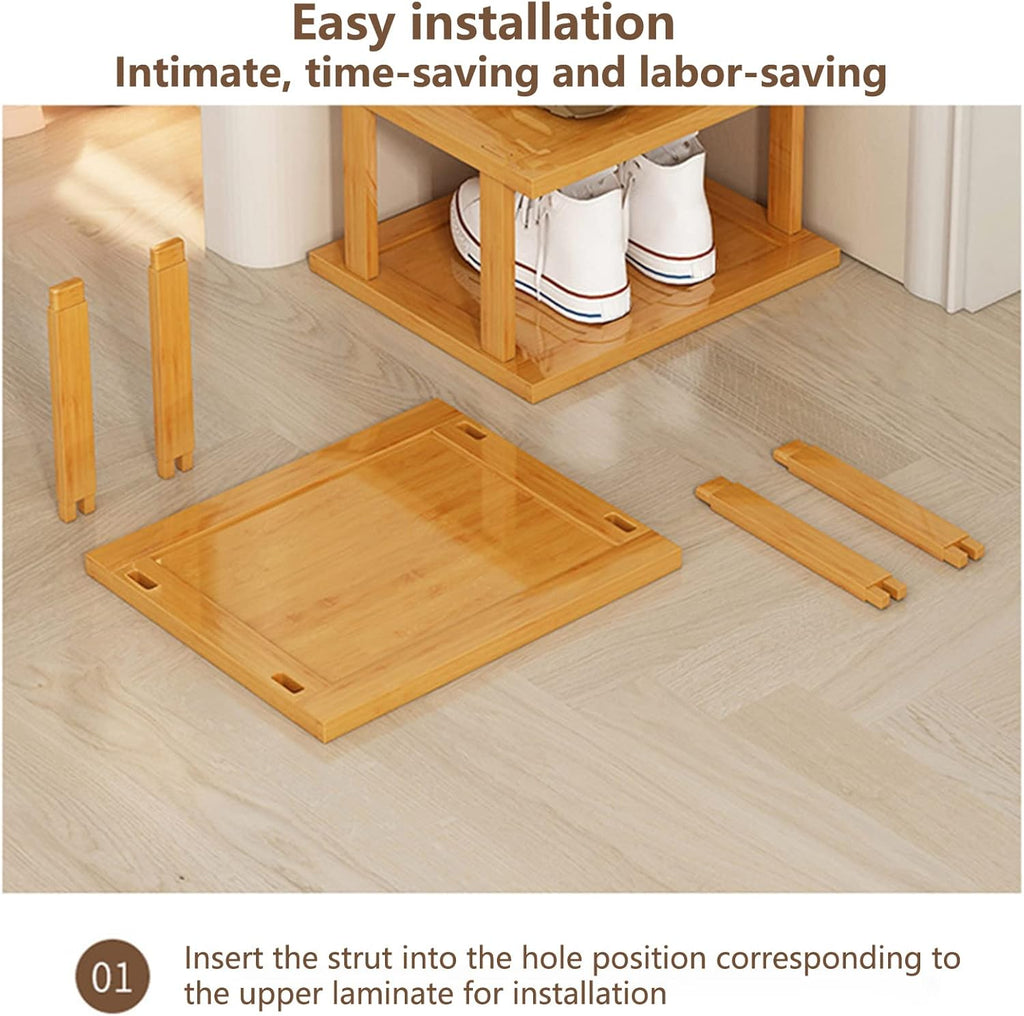 Bamboo 7-Tier Shoe Rack Storage Organizer Shelf Y232853
