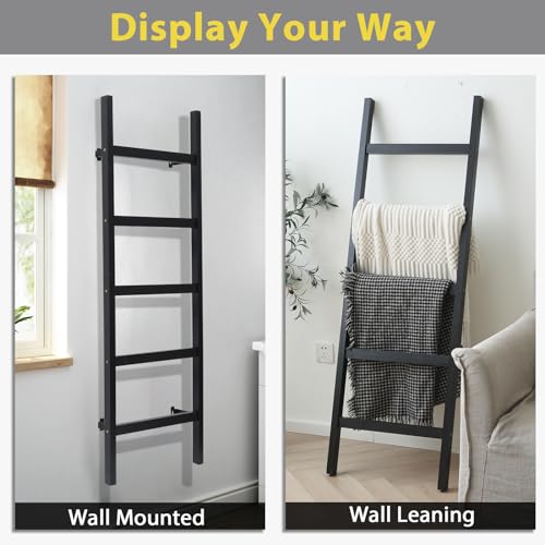 Black Wooden Blanket Ladder Z361550