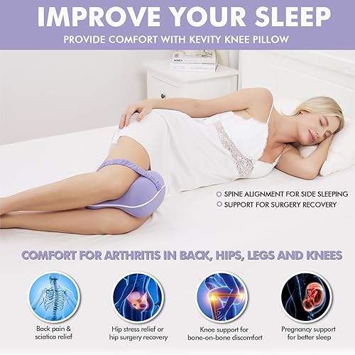 Grey Large Memory Foam Knee Pillow with Washable Cooling Cover G950