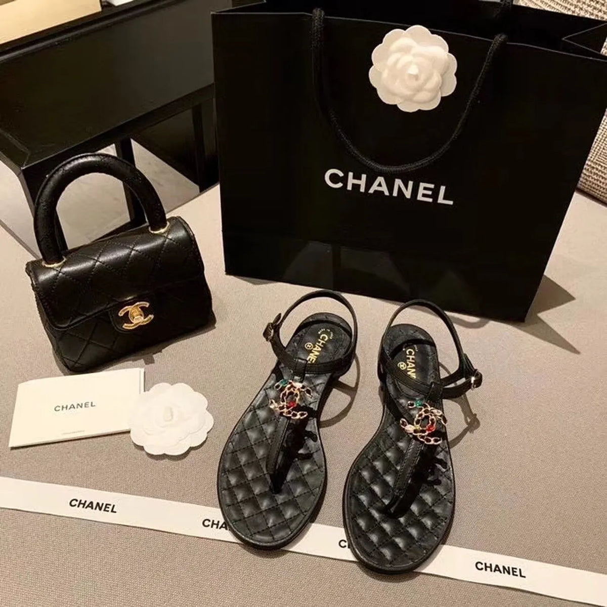 Black Sandals C36551