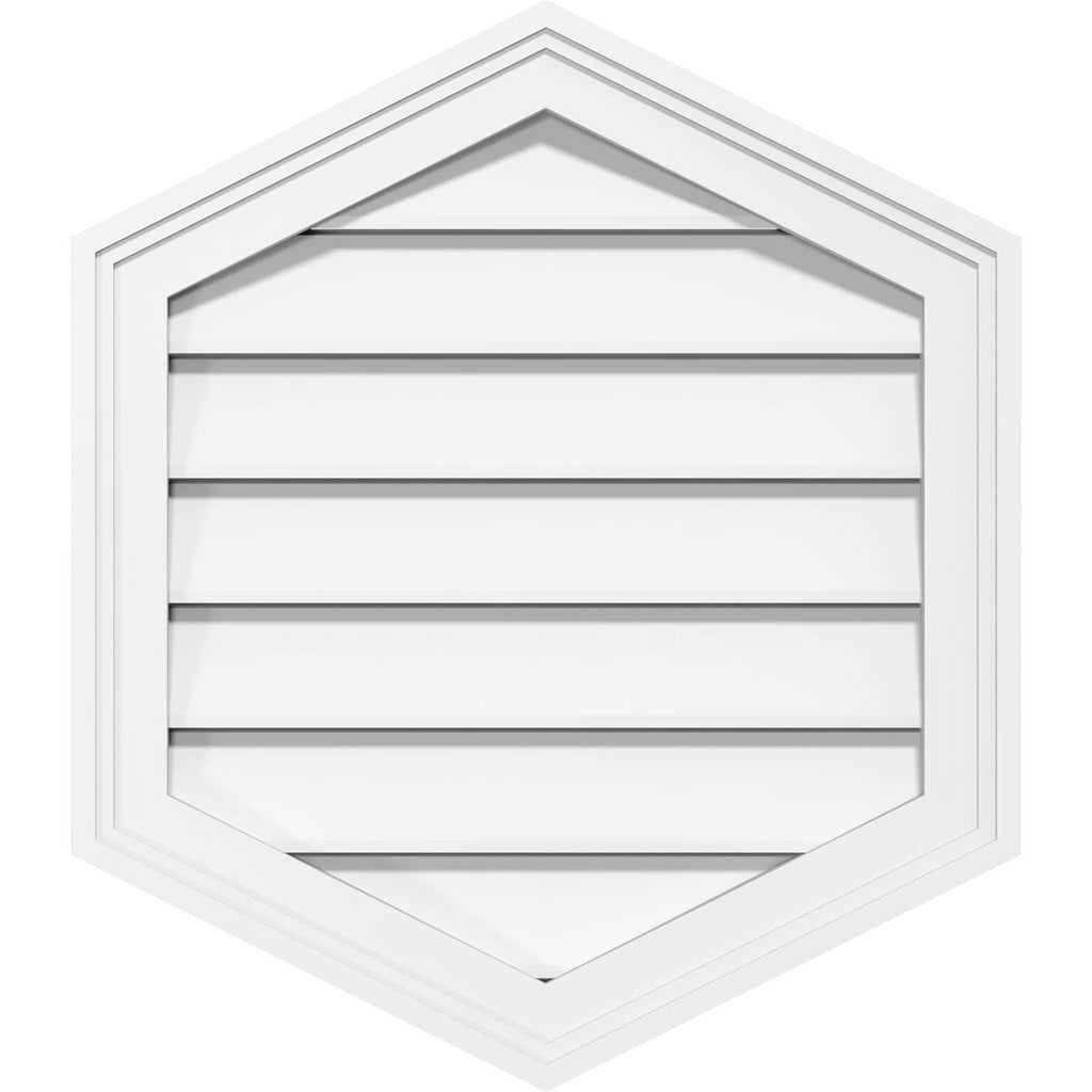 40x22W x 38x22H Vertical Peaked Surface Mount PVC Gable Vent G7937