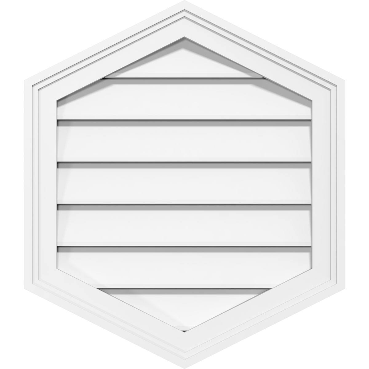 40x22W x 38x22H Vertical Peaked Surface Mount PVC Gable Vent G7937