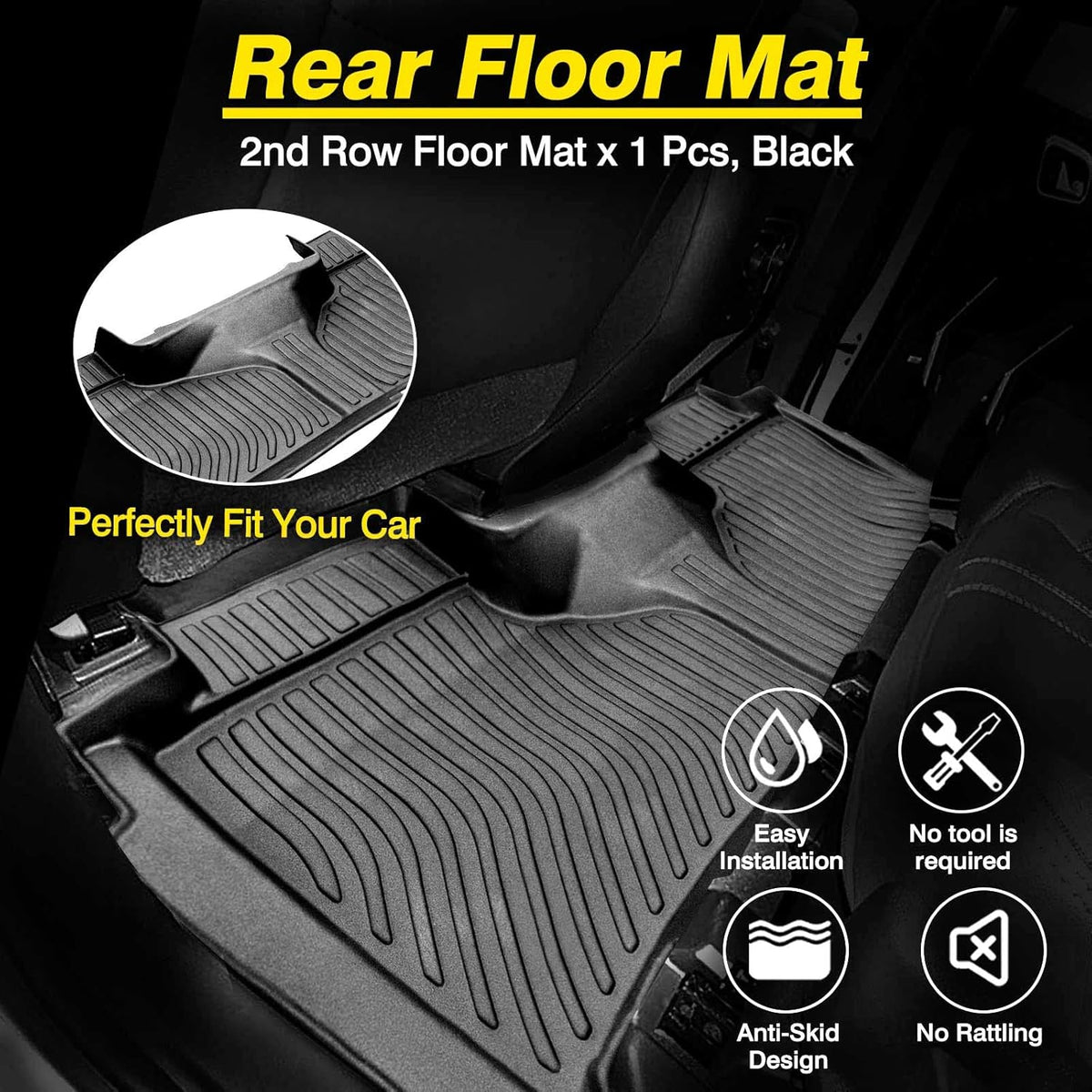 All Weather Floor Liner 2 Row Heavy Duty Pack of 2 O5001