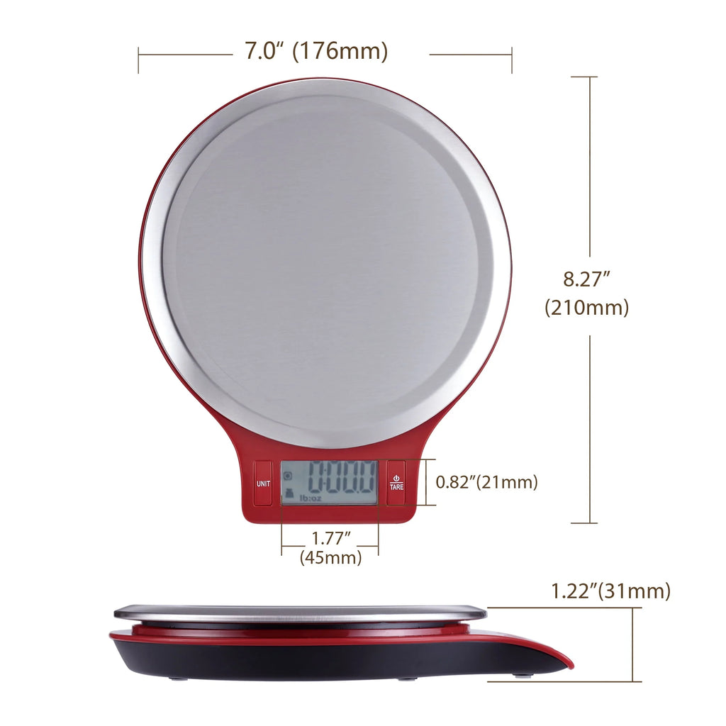 Round Stainless Steel Digital Kitchen Scale J10292