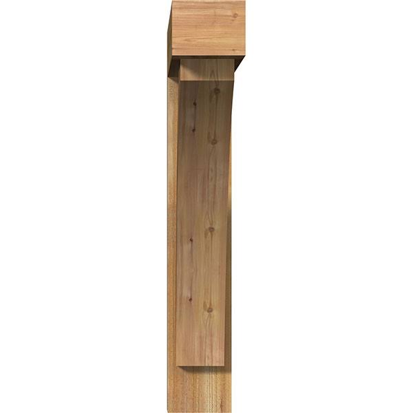 8x22W x 48x22D x 48x22H Rough Sawn Bracket with Offset Brace, Western Red Cedar E7036