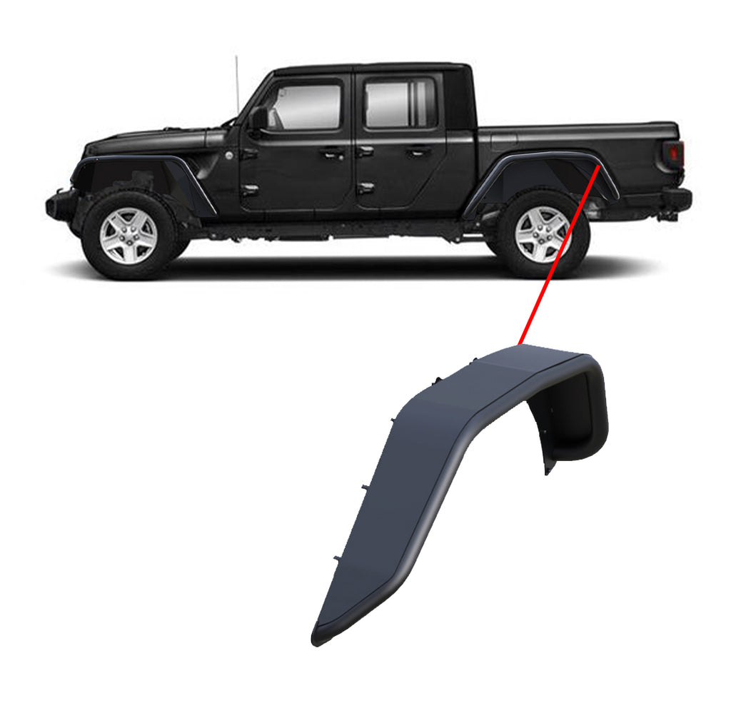 Matte Black Steel Tubular Rear Fender Flares G36221