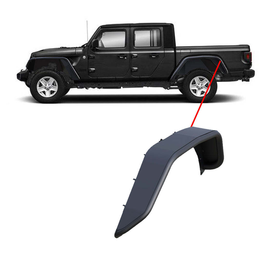 Matte Black Steel Tubular Rear Fender Flares G36221