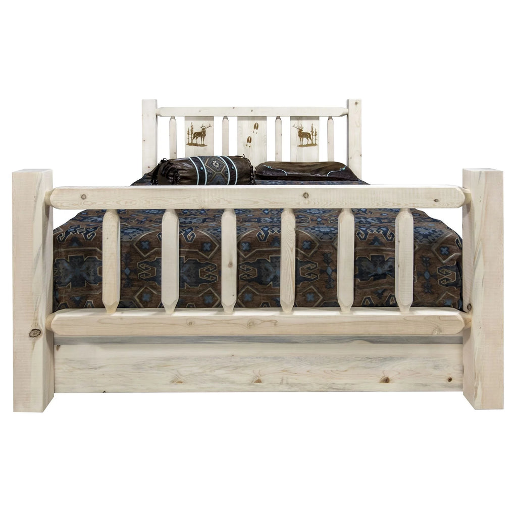 Natural Pine Wood Twin Storage Bed Y22781