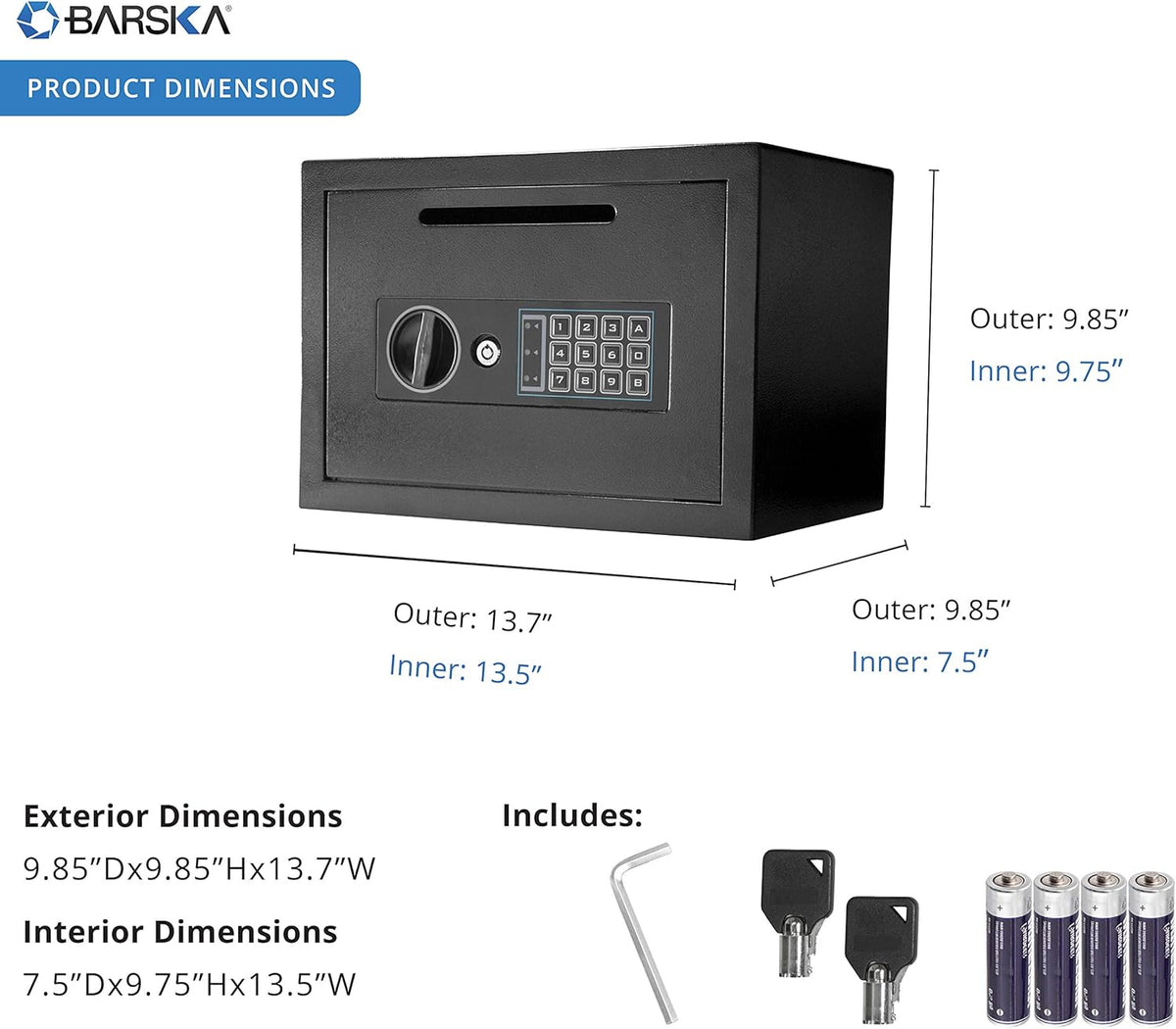 Compact Digital Depository Drop Safe with Front Load Drop Box V94097