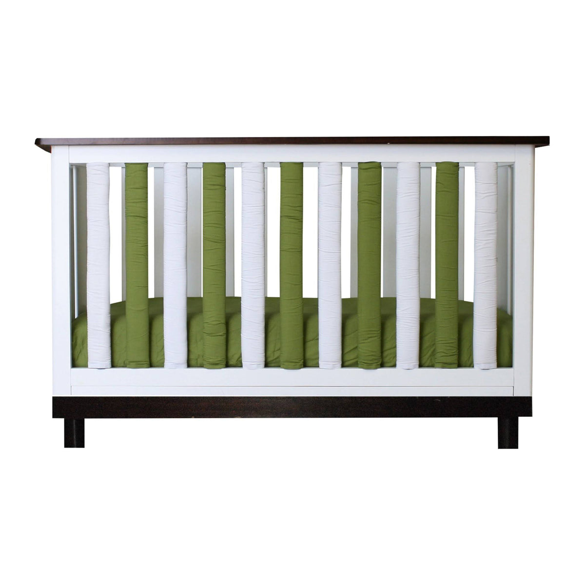 Green/White Vertical Crib Liners W699