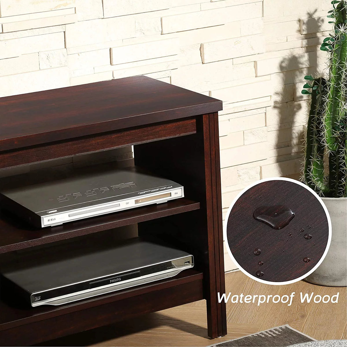 Brown 70'' TV Stand with 6 Cubby Q4690