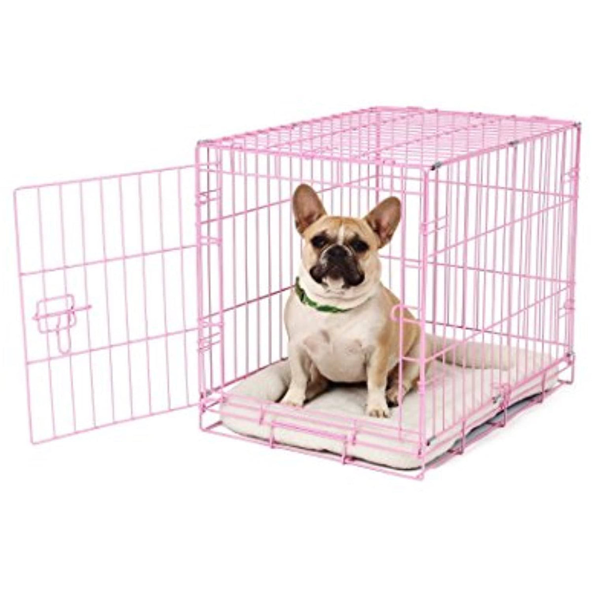 Pink Compact Single Door Metal Dog Crate W870346