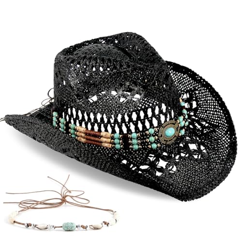 Straw Cowboy Hat with Two Decorative Bands L24249
