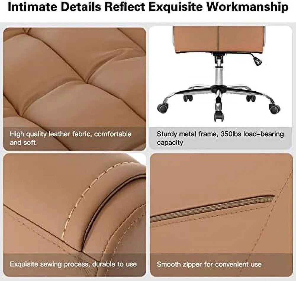 Black Adjustable Leather Executive Office Chair E7627