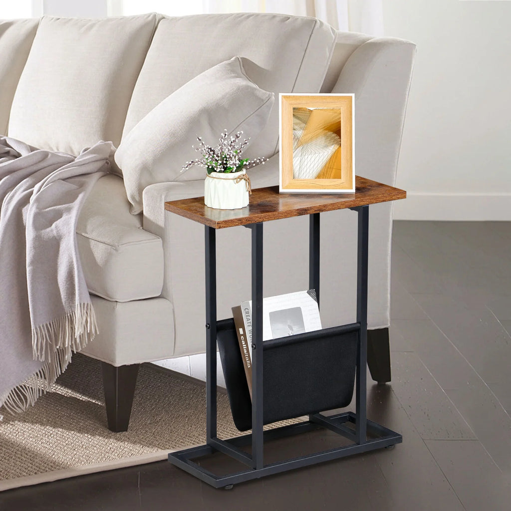 Narrow End Table with Side Pocket J3896