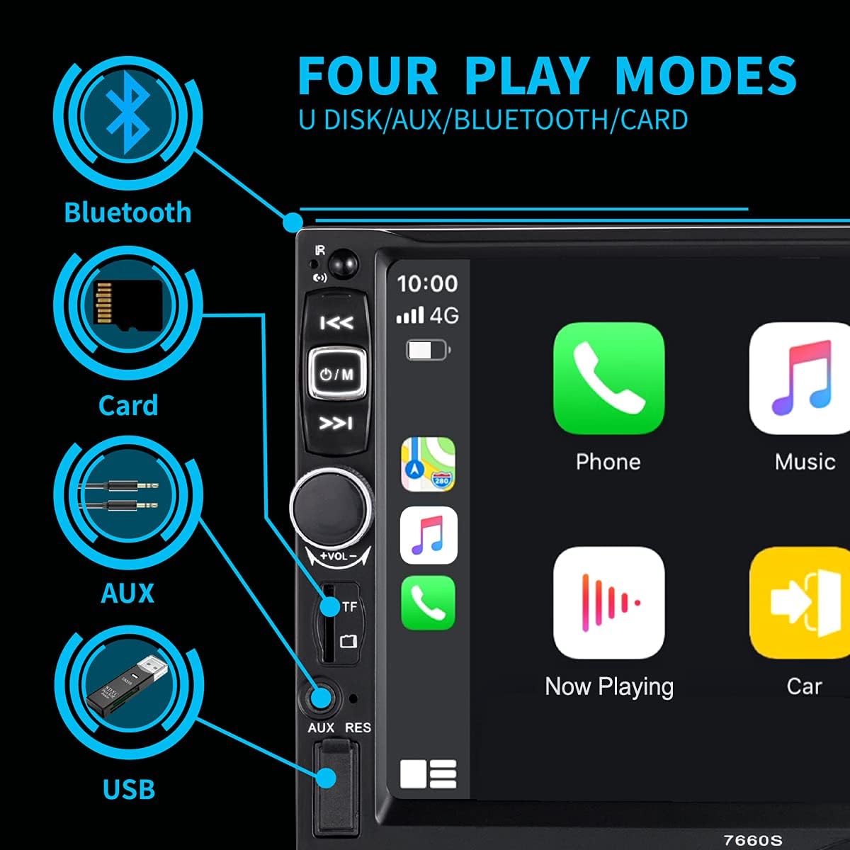 7-Inch Double Din Car Stereo Receiver with Touchscreen M710027