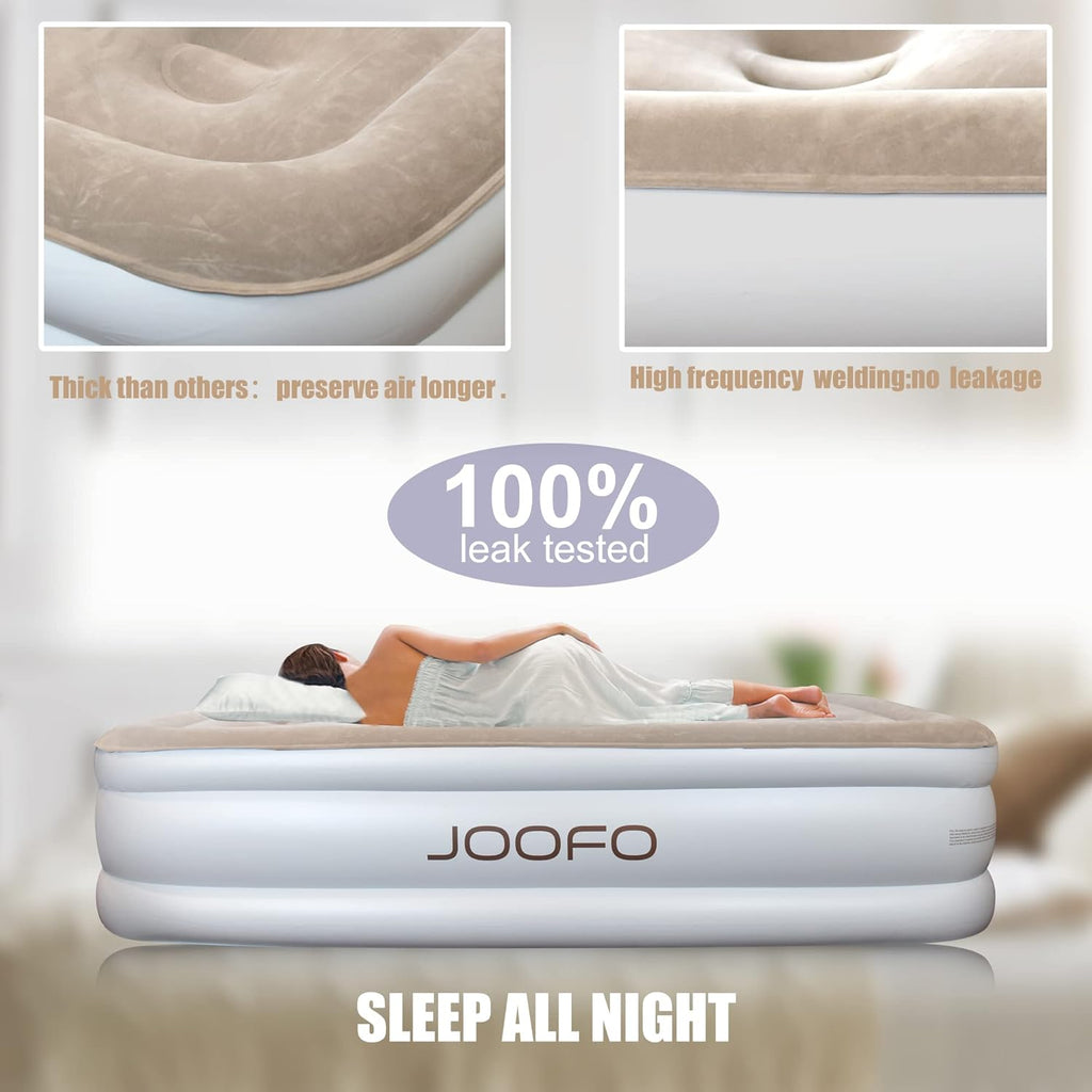 Twin Size Air Mattress with Built-in Pump, 18-inch Inflatable Bed, Pack of 2 P297