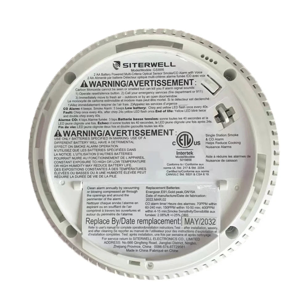 WiFi Smoke Detector Carbon Monoxide Detector Combo, 2 Pack C996