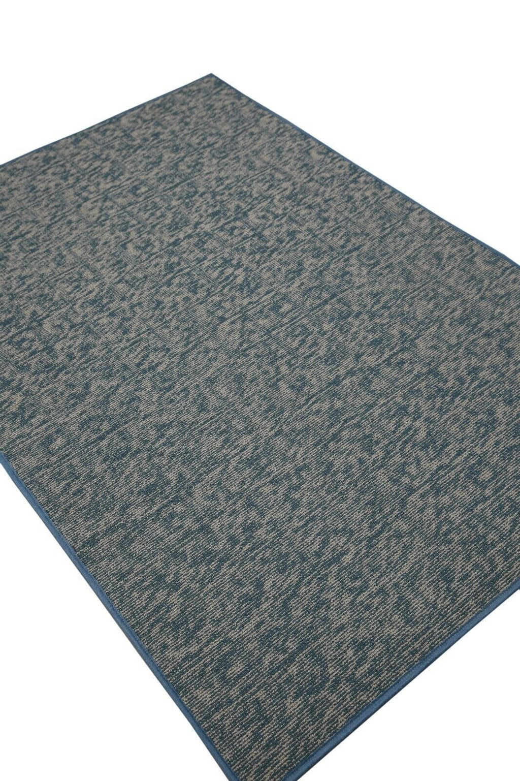 Blue 60" x 120" Half Round Solid Color Rug A370