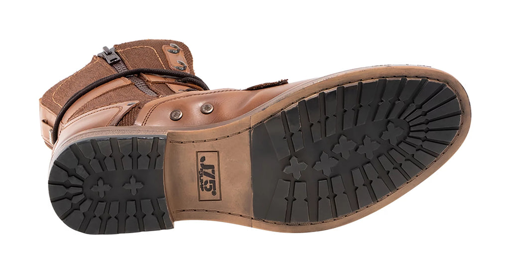 Light Weight Mid-calf Cap-toe Lace-up Combat Boots J949