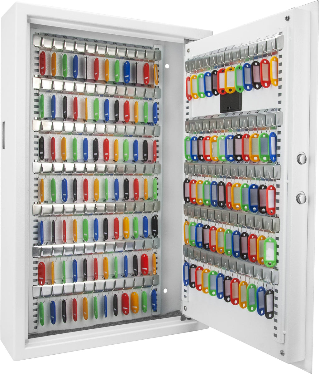 Key Cabinet 144 Hooks Steel White Q65847