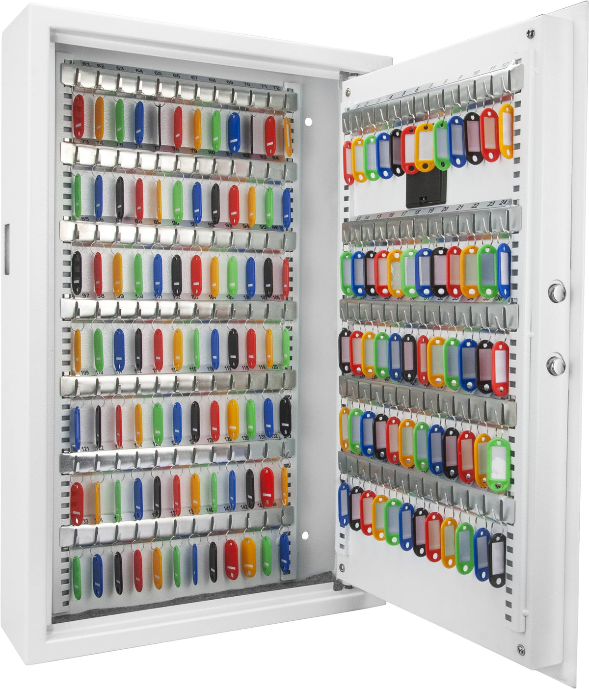 Key Cabinet 144 Hooks Steel White Q65847