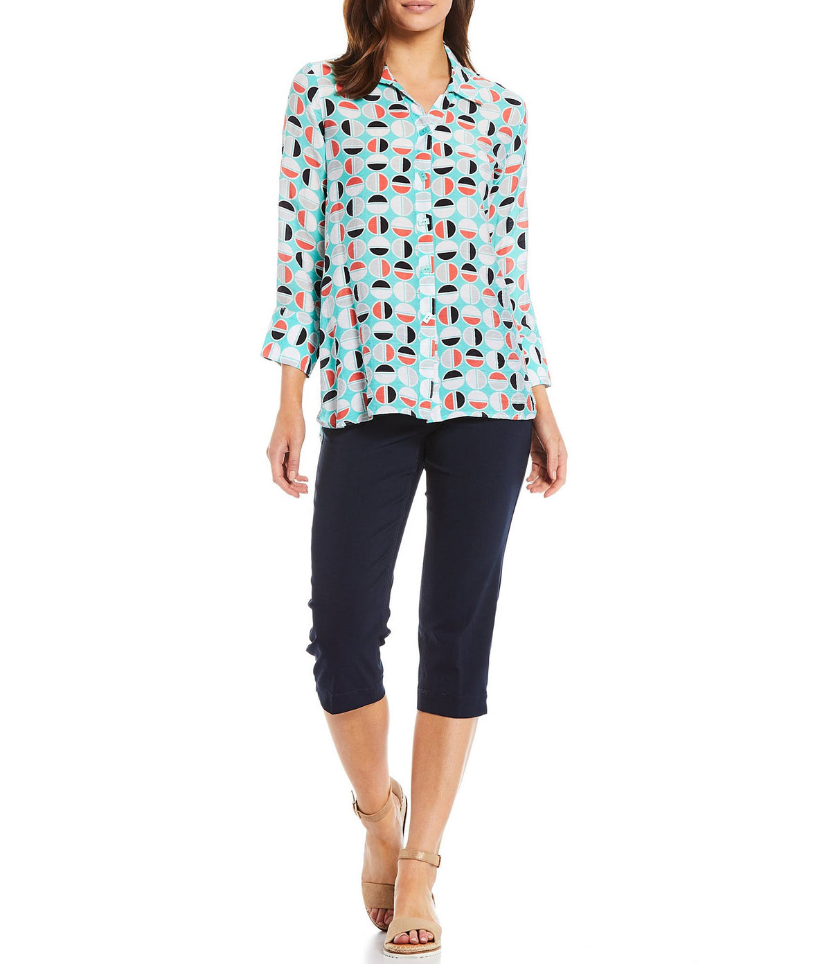 Denim Pull-On Capri Pants V870206