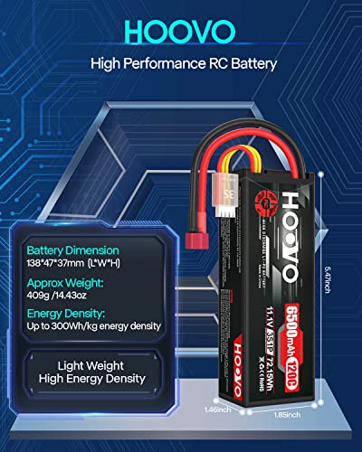 7.4V 70C 6200mAh 2S Lipo Battery Hard Case with Plug 2 Packs G372934