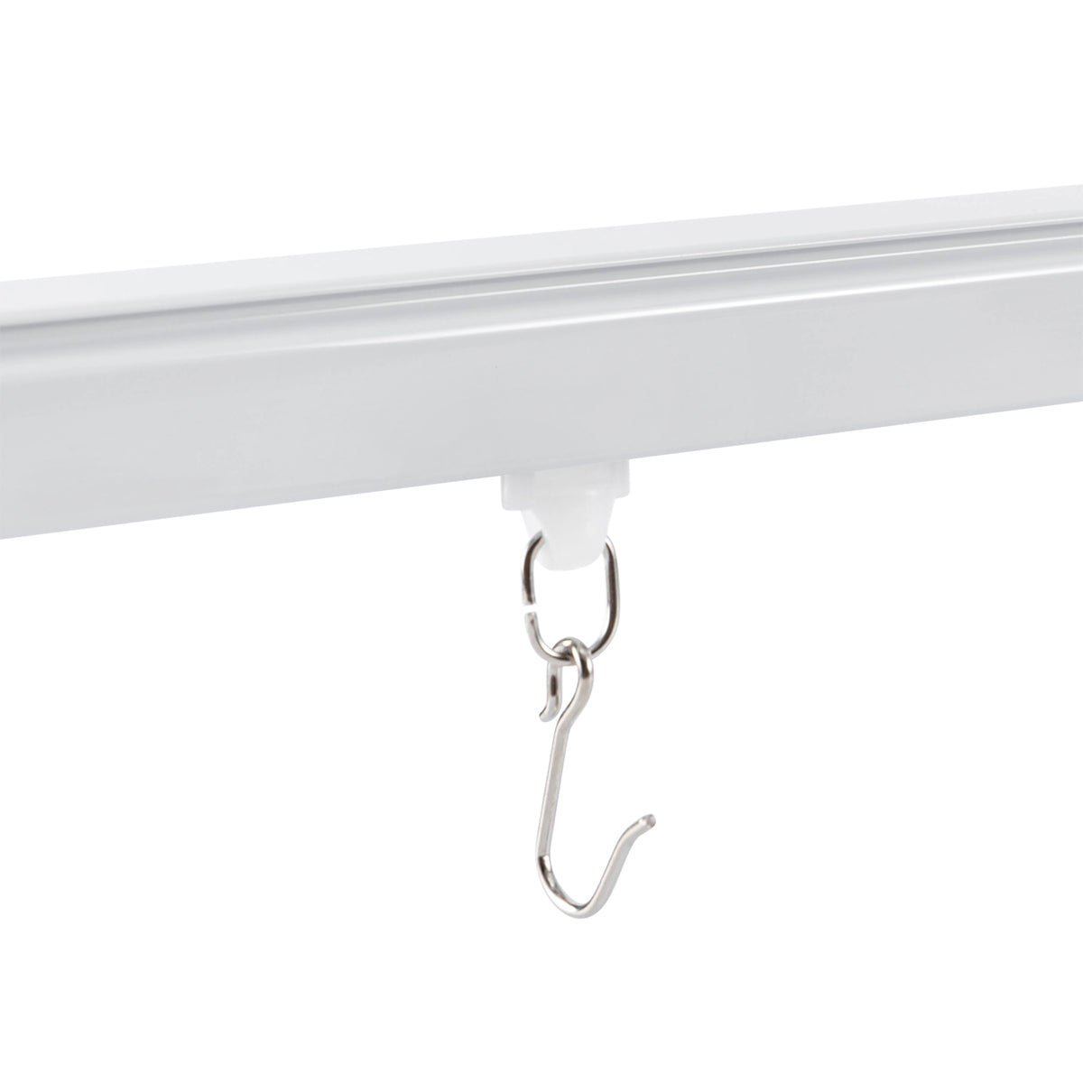 White Ceiling Mount Curtain Track Kit with Hooks U957499