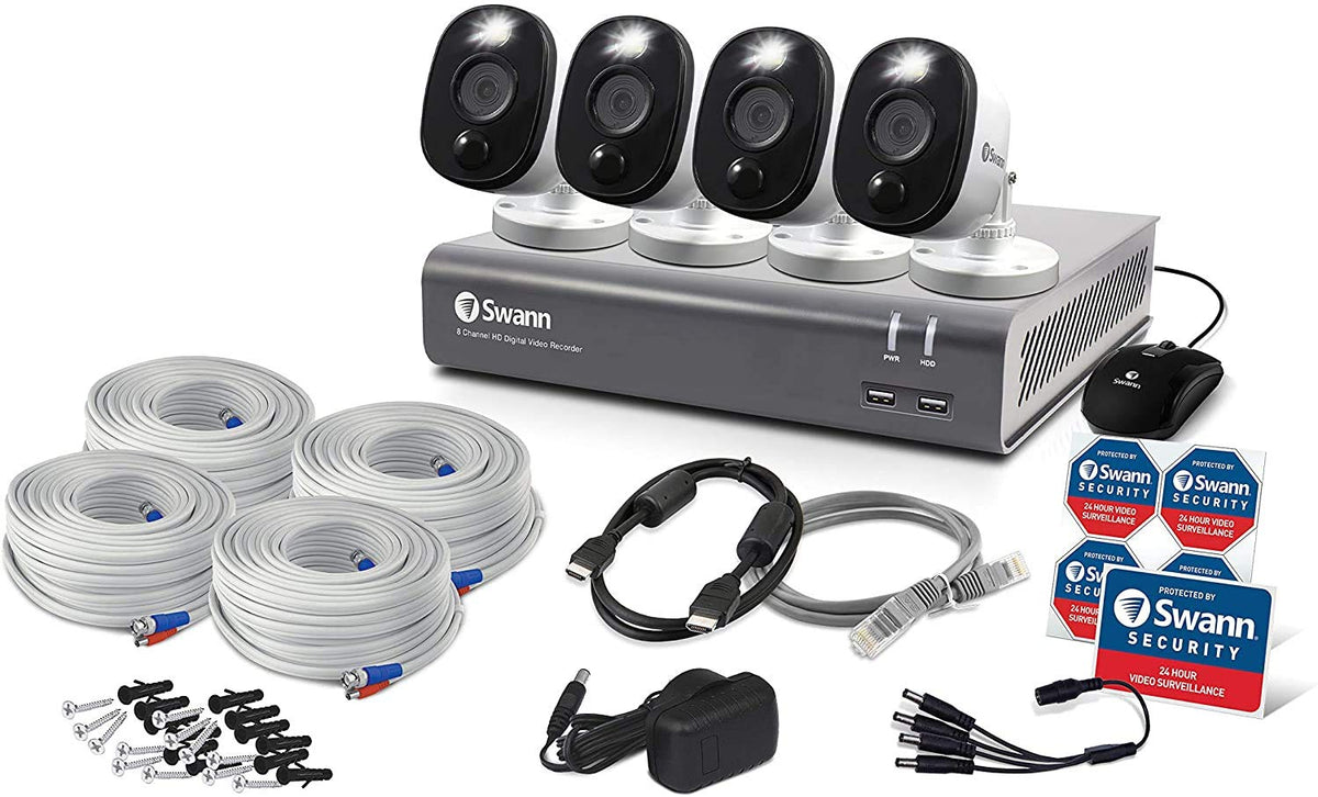 8 Channel 4 Camera Wired Security System 1080p HD DVR 1TB HDD P548494