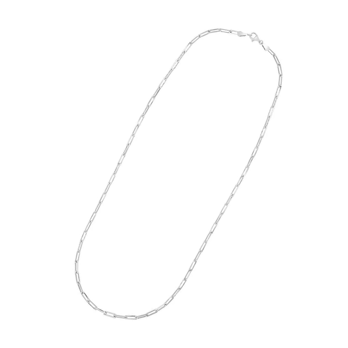 Sterling Silver Paperclip Chain Bracelet with Lobster Clasp - 10" C39720