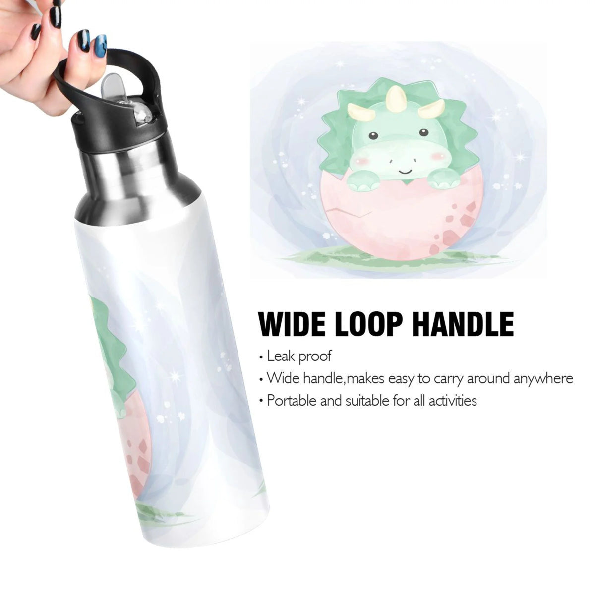Stainless Steel Insulated Water Bottle with Straw Lid L689497