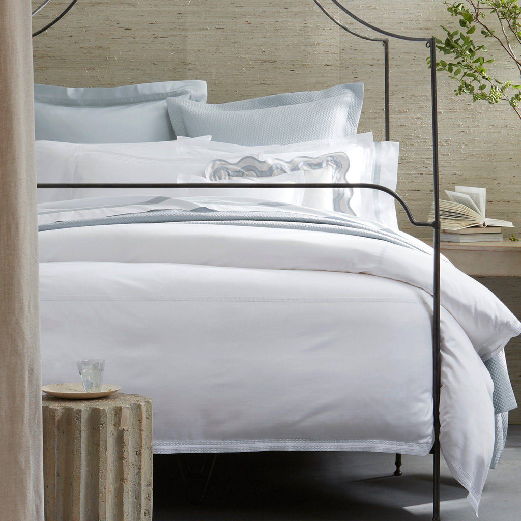 Hazy Blue Full/Queen Cotton Sateen Flat Sheet A208