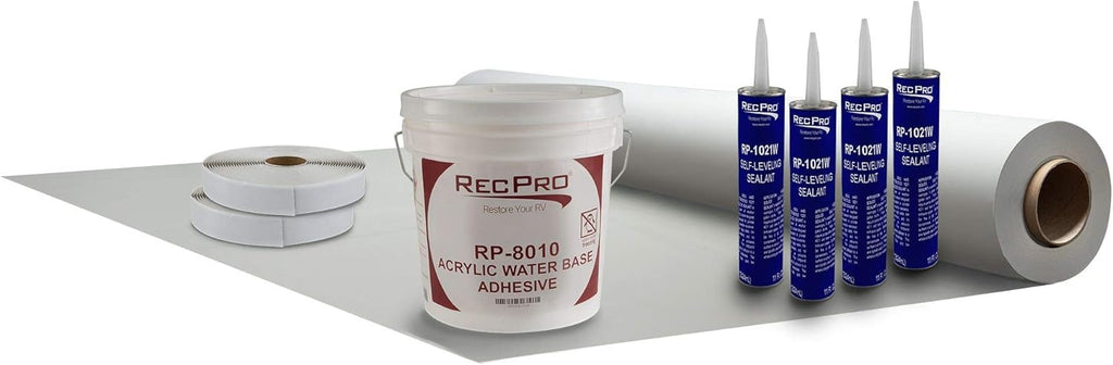 8.5' Wide 15' PVC RV Rubber Roof Kit W2918