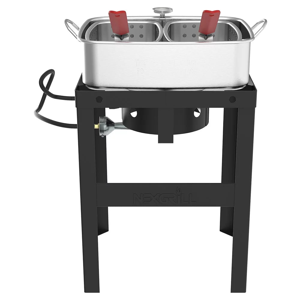 18 Qt Aluminum Fish Fryer with Double Basket E8789