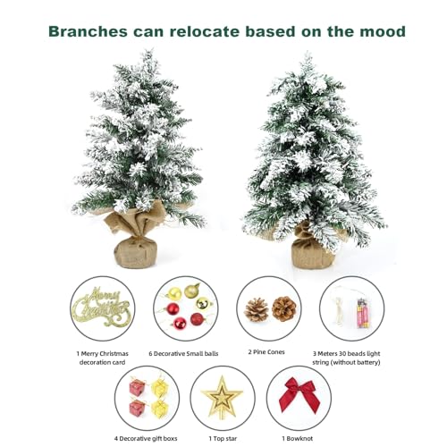24 Inch Green Artificial Tabletop Christmas Tree with LED Lights L544984