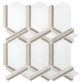 13 in. x 11.81 in. Polished Marble Mesh-Mounted Mosaic Tile P604